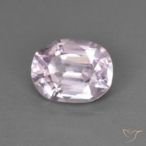 Kunzite Rosa viola reale molto chiaro naturale da 2.76 ct, Ovale, VVS