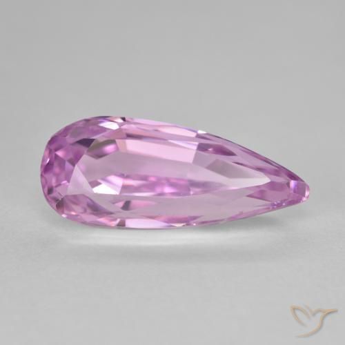 Kunzite Rosa Molto Chiaro naturale da 7.27 ct, Forma a pera, VVS