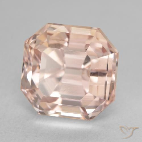 Kunzite Pesca naturale da 10.83 ct, Ottagonale / Taglio smeraldo, VVS-VS
