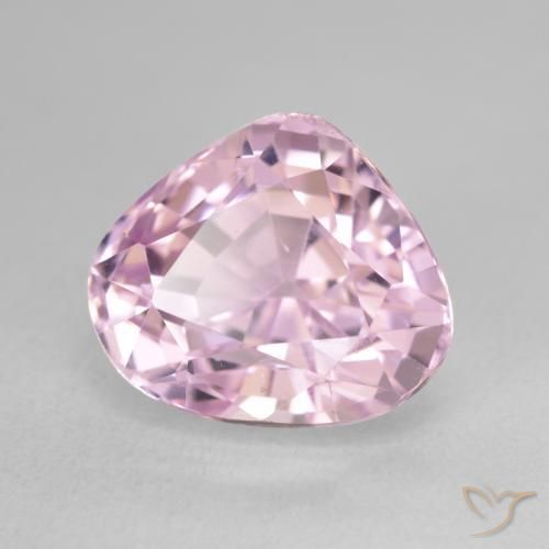 Kunzite Viola chiaro-rosa naturale da 9.56 ct, Forma a pera, VVS-VS