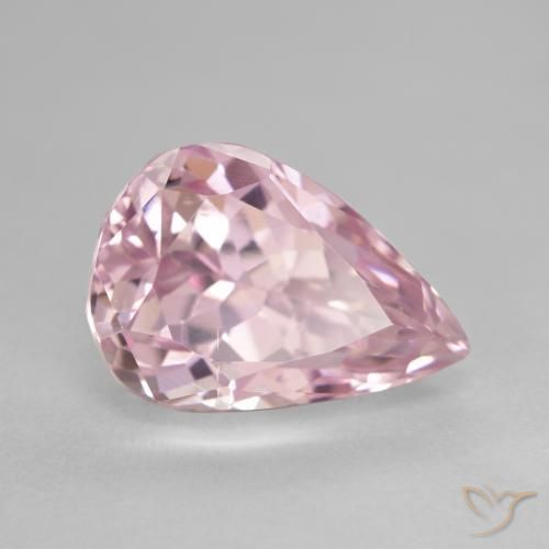 Kunzite Rosa chiaro naturale da 8.63 ct, Forma a pera, VVS