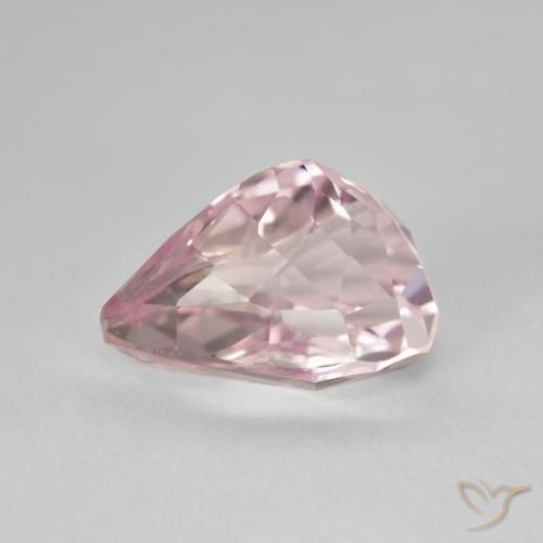 Kunzite Rosa chiaro naturale da 8.63 ct, Forma a pera, VVS