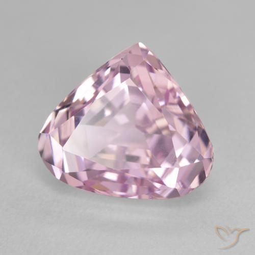 Kunzite Rosa chiaro naturale da 9.26 ct, Forma a pera, VVS