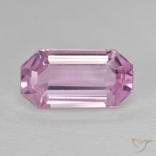 Kunzite Rosa viola reale molto chiaro naturale da 6.47 ct, Ottagonale / Taglio smeraldo, VVS-VS