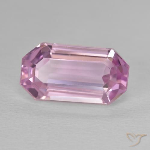 Kunzite Rosa viola reale molto chiaro naturale da 6.47 ct, Ottagonale / Taglio smeraldo, VVS-VS