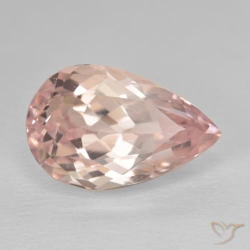 Kunzite Rosa medio naturale da 11.21 ct, Forma a pera, VVS-VS