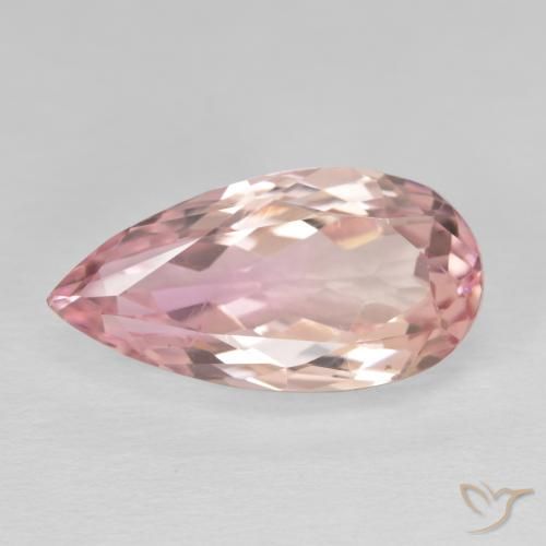 11.50ct Naturale Rosa arancio Kunzite, Forma a pera, VVS-VS
