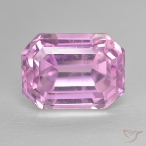 17.67ct Naturale Rosa porpora chiaro reale Kunzite, Taglio smeraldo, VS