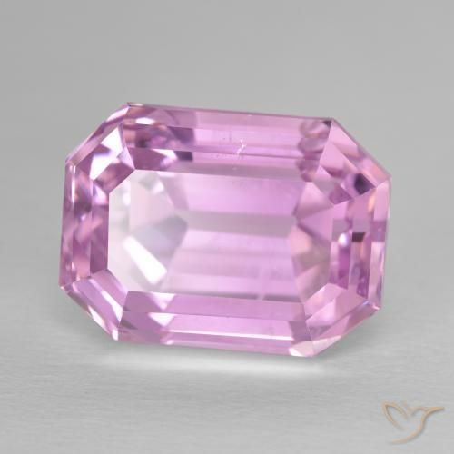Kunzite Rosa porpora chiaro reale naturale da 17.67 ct, Ottagonale / Taglio smeraldo, VS