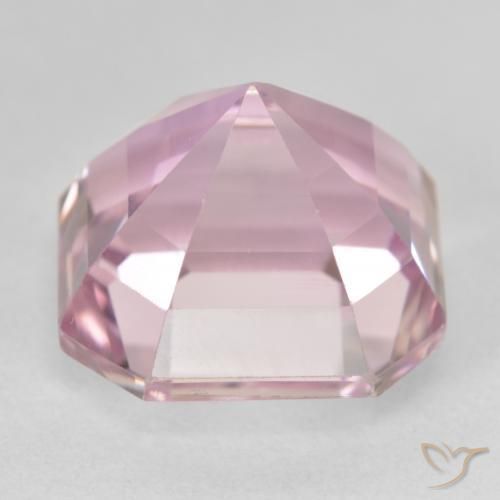 Kunzite Rosa chiaro naturale da 12.31 ct, Ottagonale / Taglio smeraldo, VS