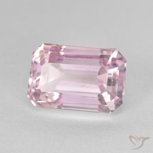 Kunzite Rosa chiaro naturale da 6.66 ct, Ottagonale / Taglio smeraldo, VS