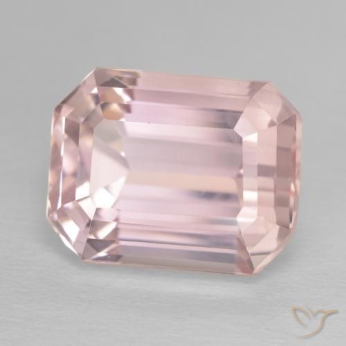 Kunzite Rosa chiaro naturale da 13.23 ct, Ottagonale / Taglio smeraldo, VS
