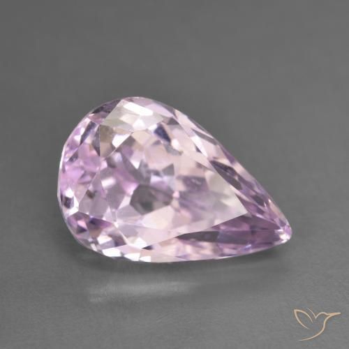 Kunzite Rosa viola naturale da 6.17 ct, Forma a pera, VVS-VS