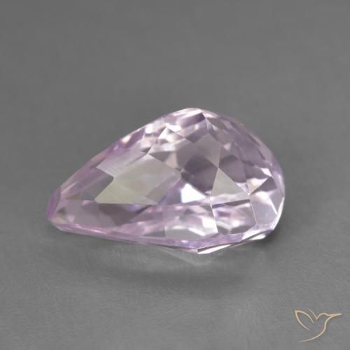 Kunzite Rosa viola naturale da 6.17 ct, Forma a pera, VVS-VS