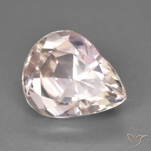 Kunzite rosa fenicottero naturale da 8.23 ct, Forma a pera, VVS-VS