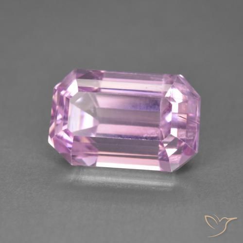 Kunzite Rosa viola reale molto chiaro naturale da 6.48 ct, Ottagonale / Taglio smeraldo, VS