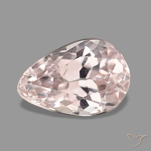 Kunzite naturale rosa da 3,48 ct, taglio a pera, VS-SI