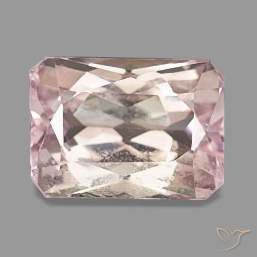 Kunzite naturale rosa da 9,44 ct, taglio smeraldo, VS