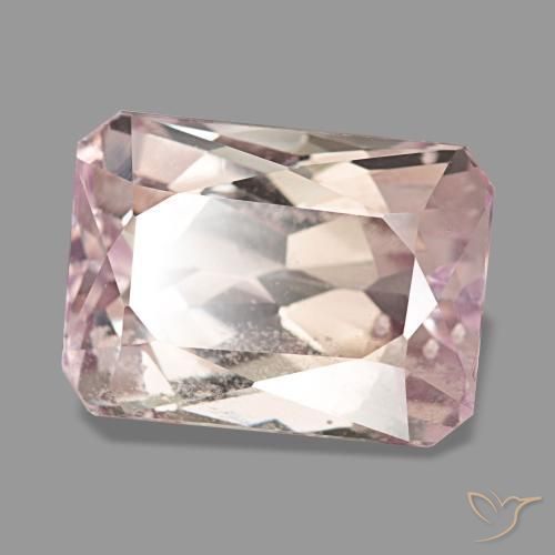Kunzite naturale rosa da 9,44 ct, taglio smeraldo, VS