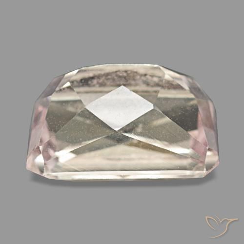 Kunzite naturale rosa da 9,44 ct, taglio smeraldo, VS