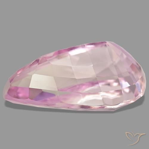 Kunzite naturale rosa da 24,32 ct, taglio a pera, VS