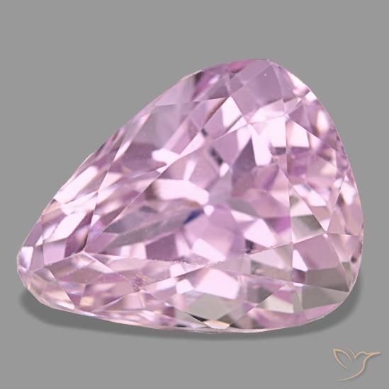 Kunzite naturale rosa da 7,38 ct, taglio a pera, VS