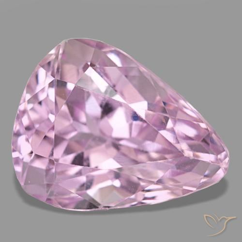 Kunzite naturale rosa da 7,38 ct, taglio a pera, VS