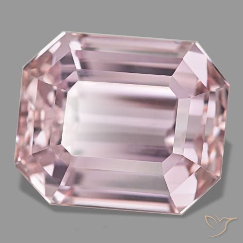 Kunzite naturale rosa da 33,54 ct, taglio smeraldo, VVS-VS