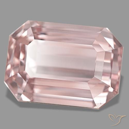 Kunzite naturale rosa da 60,39 ct, taglio smeraldo, VVS-VS