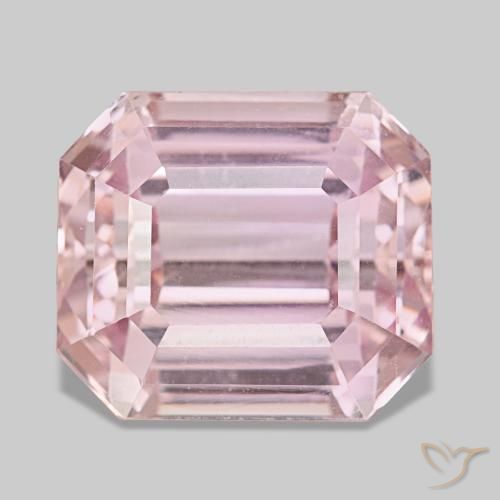 Kunzite naturale rosa da 34,25 ct, taglio smeraldo, VVS-VS