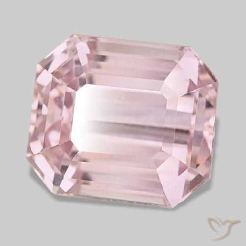 Kunzite naturale rosa da 34,25 ct, taglio smeraldo, VVS-VS