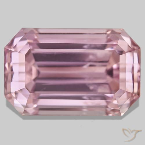 Kunzite naturale rosa da 61,71 ct, taglio smeraldo, VS