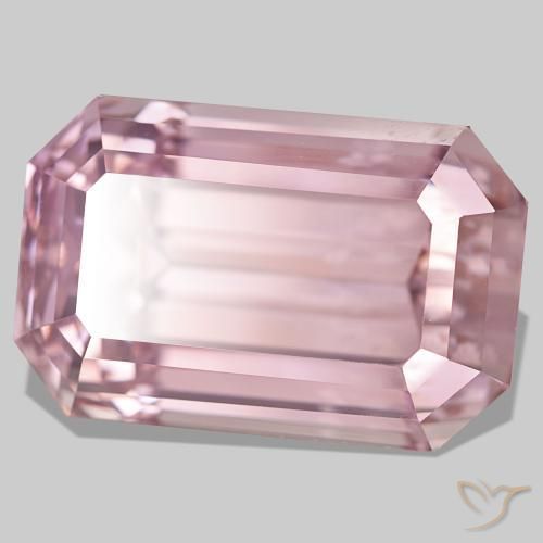 Kunzite naturale rosa da 61,71 ct, taglio smeraldo, VS