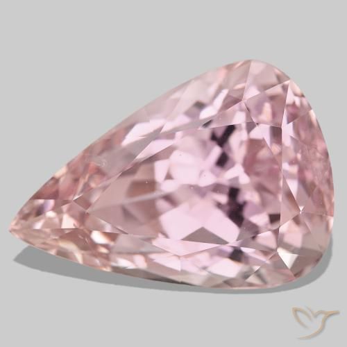 Kunzite naturale rosa da 96,69 ct, taglio a pera, VS