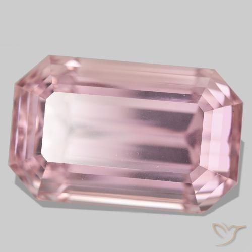 Kunzite naturale rosa da 106,75 ct, taglio smeraldo, VVS
