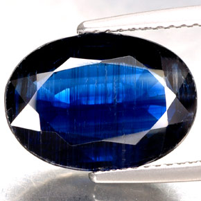 Cianite naturale blu da 6,50 ct, taglio ovale, VS