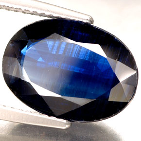 Cianite naturale blu da 6,50 ct, taglio ovale, VS