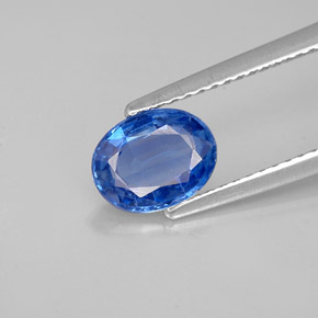 Cianite naturale blu da 1,18 ct, taglio ovale, VVS-VS
