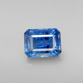 Cianite naturale blu da 3,42 ct, taglio smeraldo, SI
