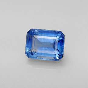 Cianite naturale blu da 3,42 ct, taglio smeraldo, SI