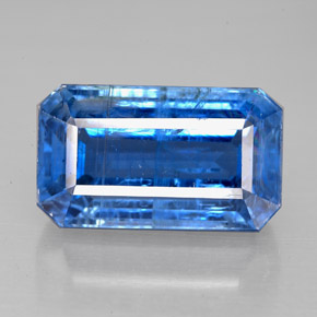 Cianite naturale blu da 8,71 ct, taglio smeraldo, SI