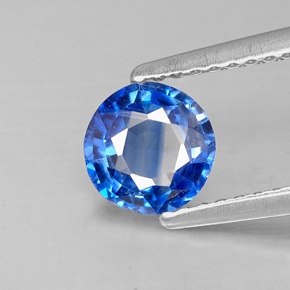 Cianite naturale blu da 0,88 ct, taglio rotondo, VS-SI