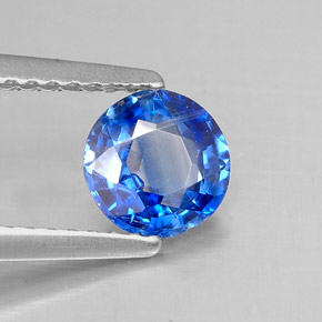 Cianite naturale blu da 0,88 ct, taglio rotondo, VS-SI