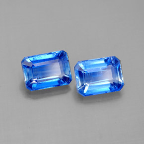 Cianite naturale blu da  ct, taglio smeraldo, VS-SI