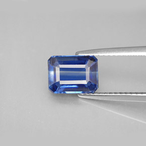Cianite naturale blu da 2,07 ct, taglio smeraldo, VS-SI