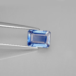 Cianite naturale blu da 1,47 ct, taglio smeraldo, VS-SI