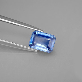 Cianite naturale blu da 1,28 ct, taglio smeraldo, VS-SI