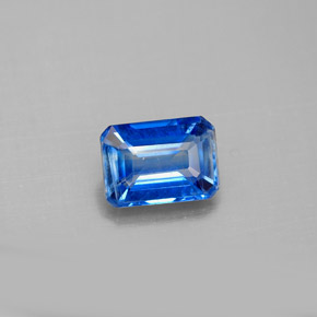 Cianite naturale blu da 1,09 ct, taglio smeraldo, VS-SI