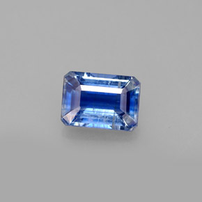 Cianite naturale blu da 1,26 ct, taglio smeraldo, VS-SI