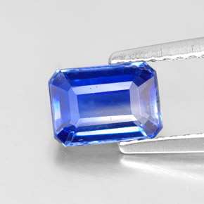 Cianite naturale blu da 1,34 ct, taglio smeraldo, VS